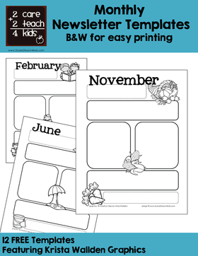 January Newsletter Template Preschool PDF Template